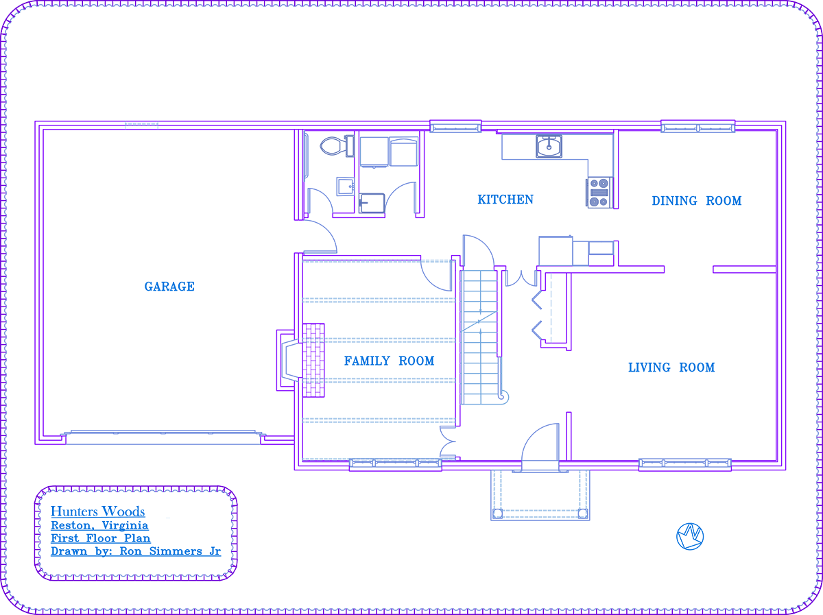 Decorative floor plan Drafting: Floor plan. First floor