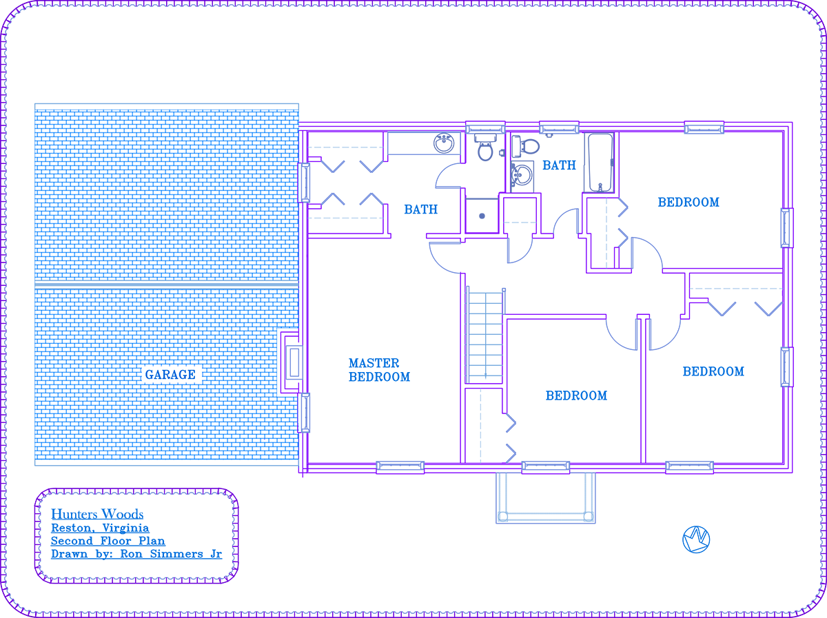 Decorative floor plan. Drafting: Floor plan. Second floor.