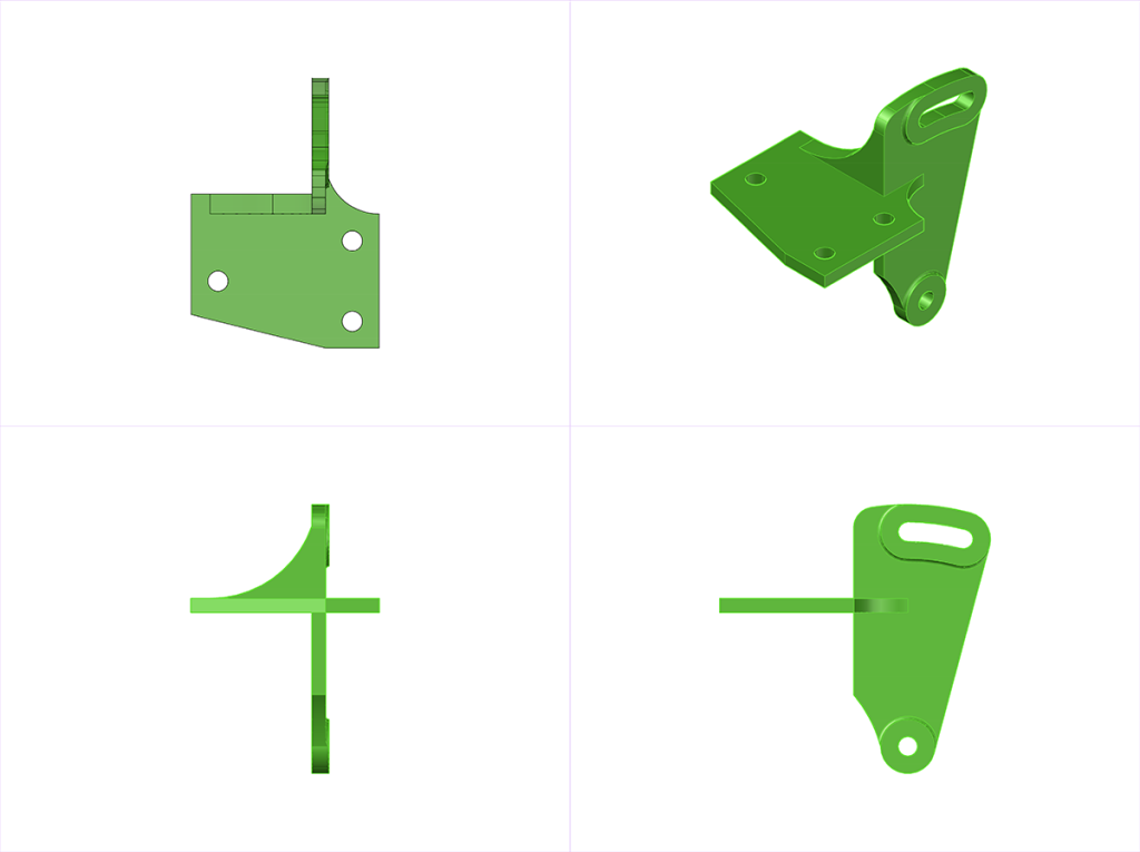 4 view mechanical drawing